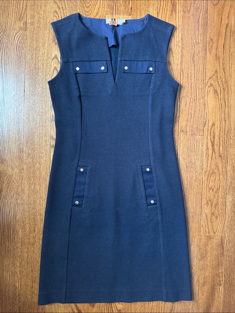 Tory Burch Sleeveless Navy Sheath Dress